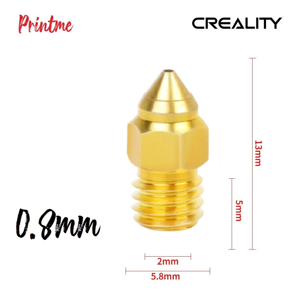 1x Creality MK8 0.8mm Brass Nozzle Head