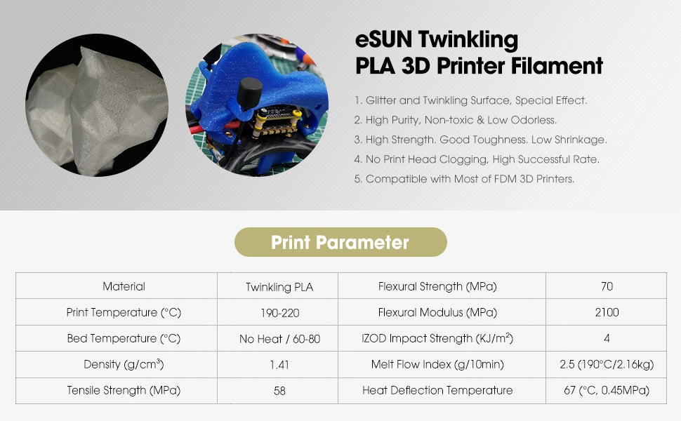 eSUN eTwinkling Rainbow 1.75mm 1kg/2.2lbs