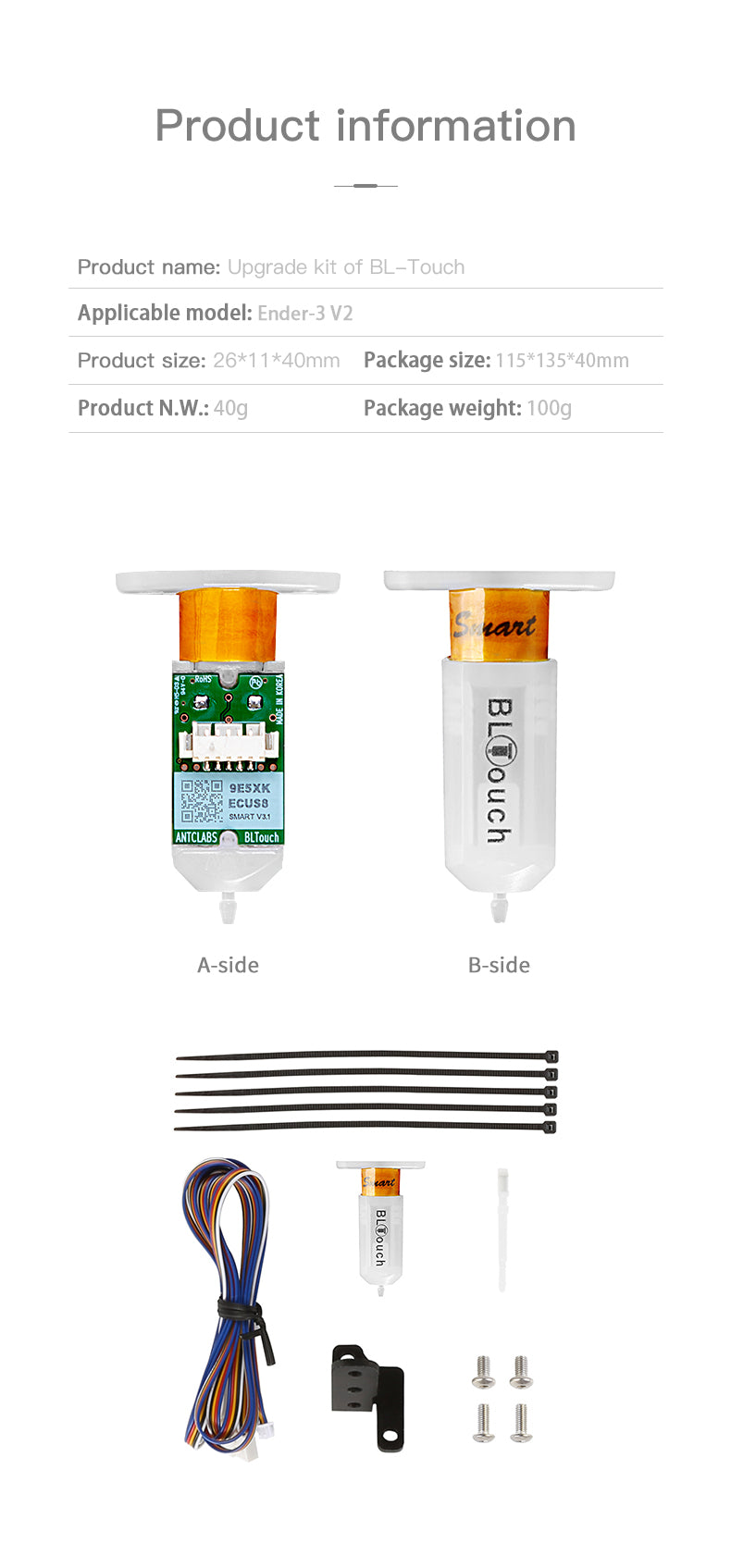 Creality 3D, BL Touch Auto Bed Levelling Sensor V2 32 Bit