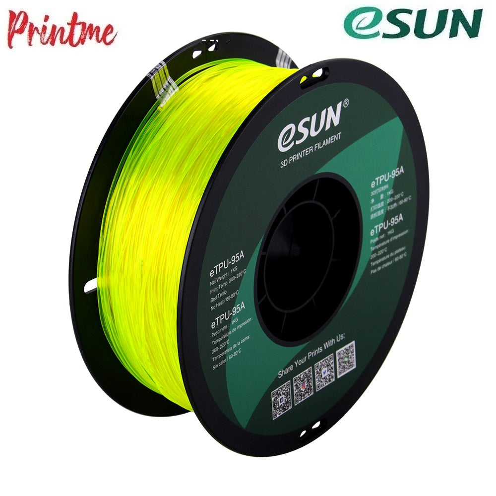 eSUN TPU-95A Transparent Yellow 1.75mm 1kg/2.2lbs