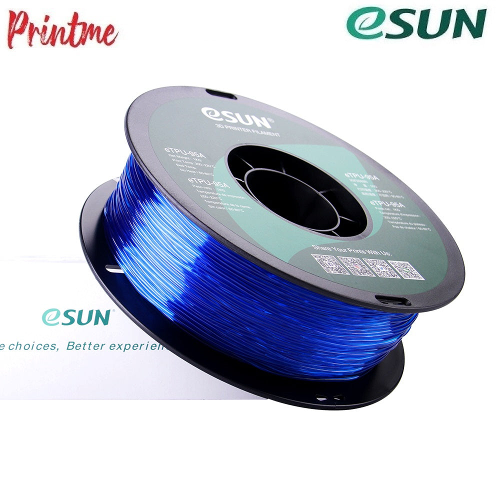 eSUN TPU-95A Transparent Blue 1.75mm 1kg/2.2lbs