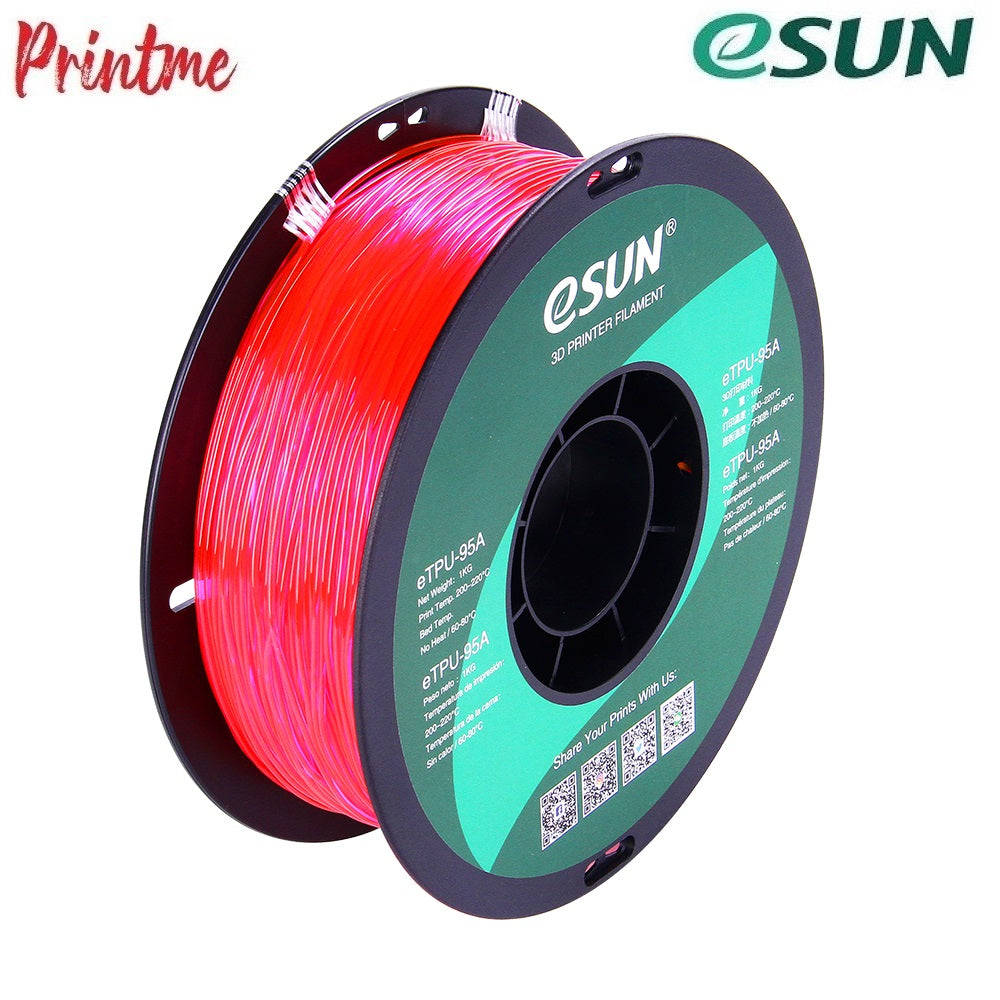 eSUN TPU-95A Transparent Pink 1.75mm 1kg/2.2lbs