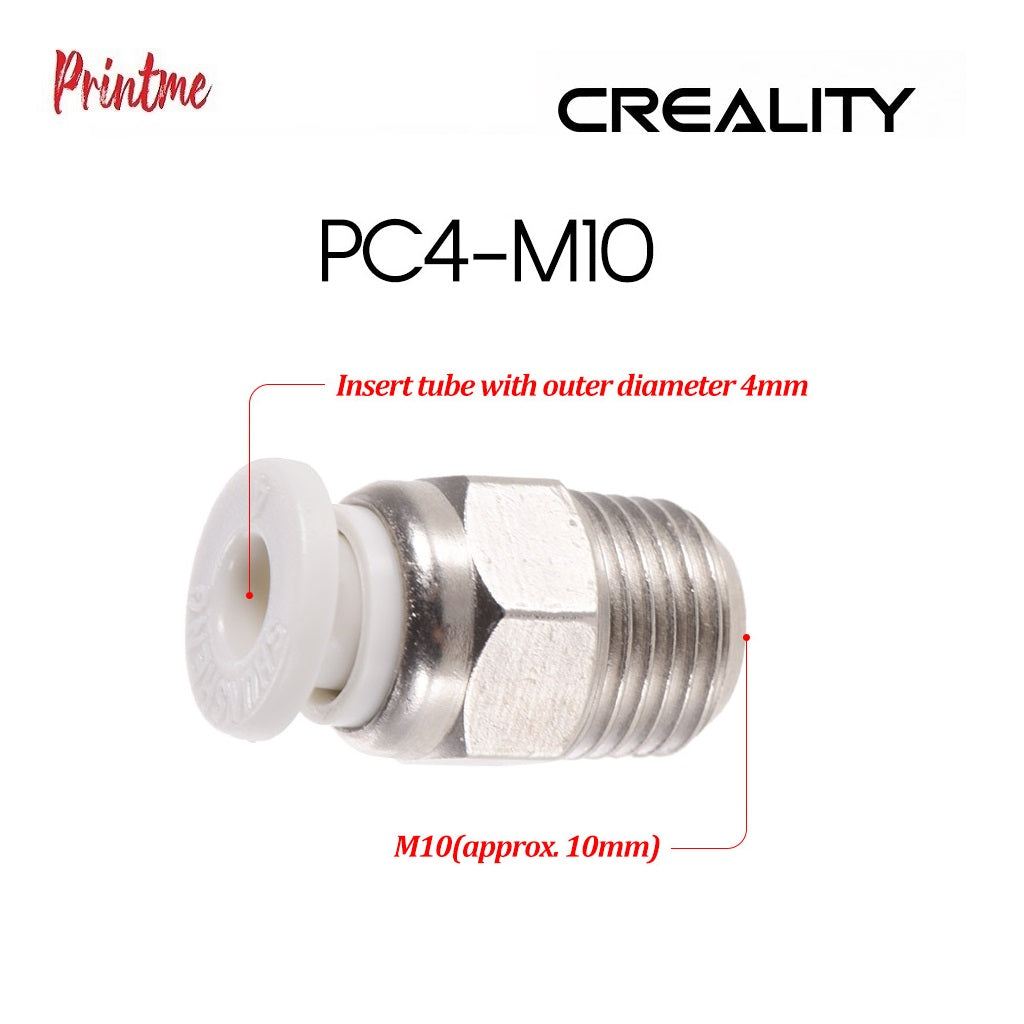 Creality 3D PC4- Male Straight Pneumatic Tube Push Fitting Connector