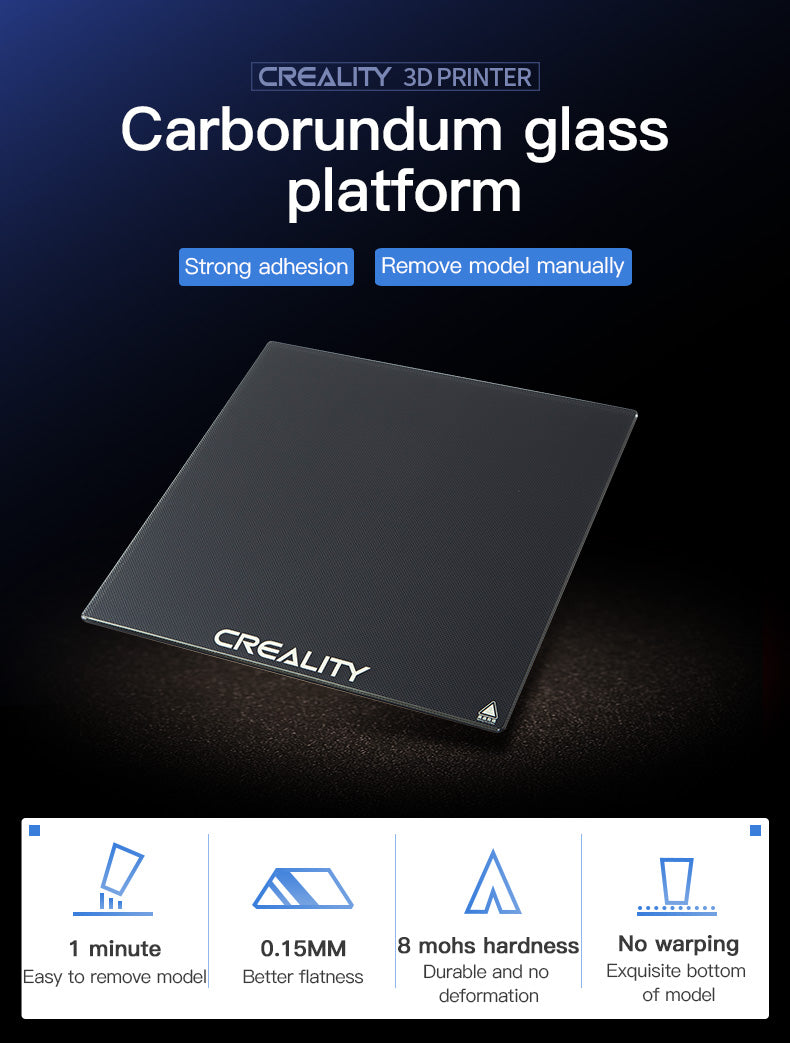 Creality 3D, Ender-5 Pro/ Ender-3 Pro Carborundum Glass Platform 235x235x4mm